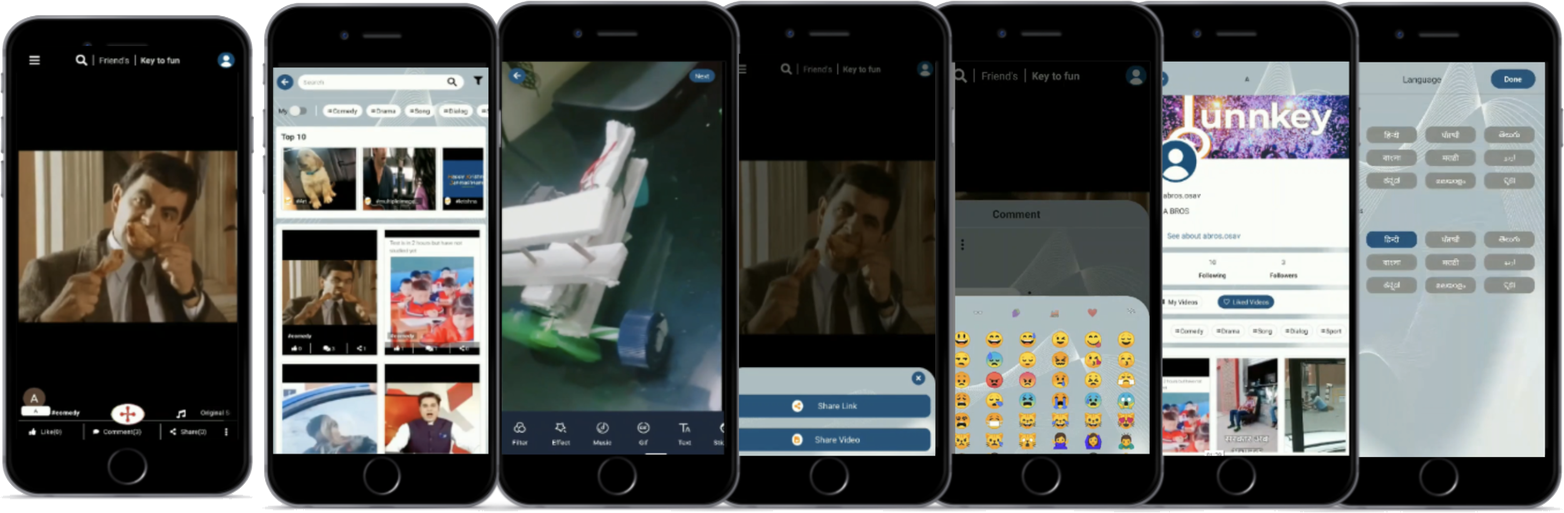 VBinge audition app screens
