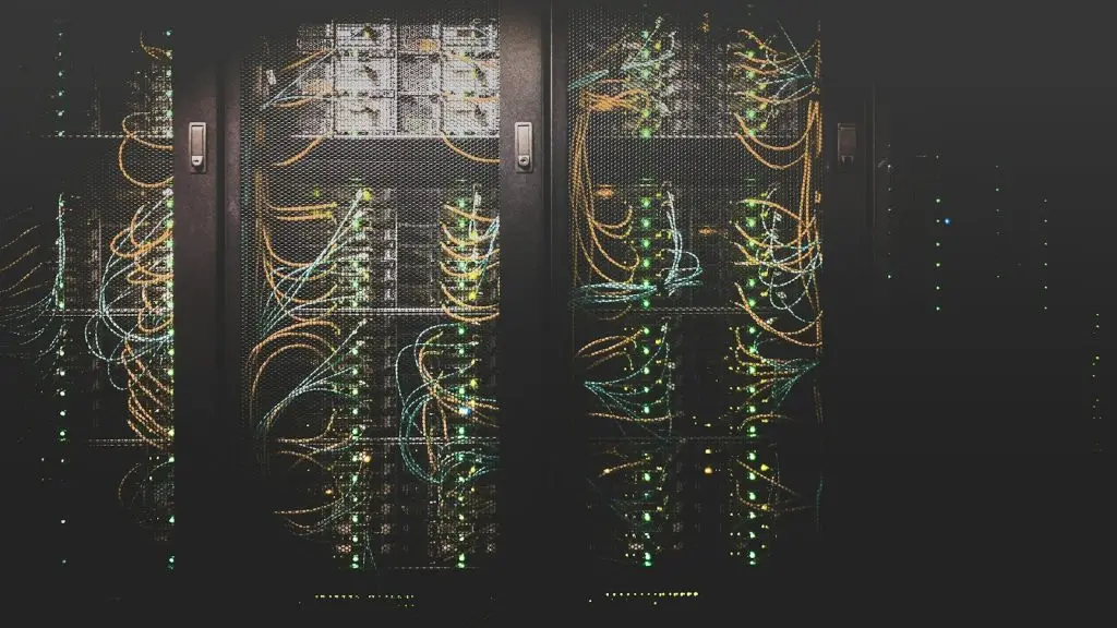 Neatly cabled server racks in a data centre